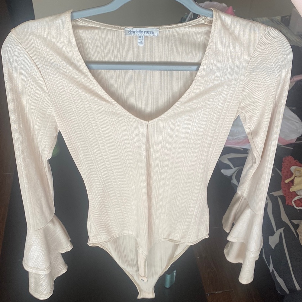 Cream/Beige charlotte russe bodysuit in XS